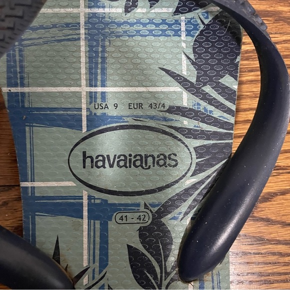 Havaianas Mens Flip Flops 2 Pair Blue Brown Size 9/10 - Picture 7 of 8